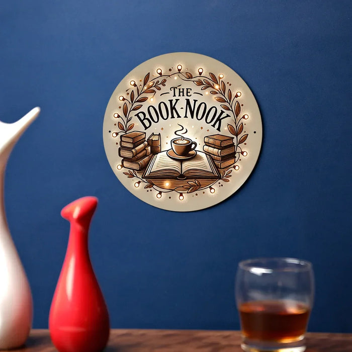 Waterproof 1Pc Book Nook Themed Aluminum Wall Art 8X8 Inch Inches