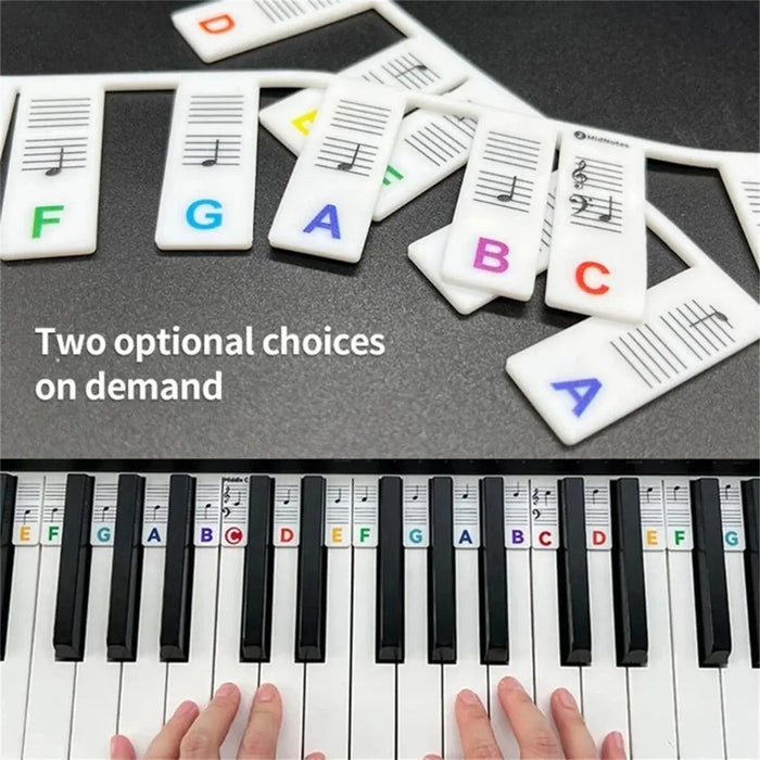 88 / 61 Key Piano Keyboard Stickers For Learning Notes Beginner Guide
