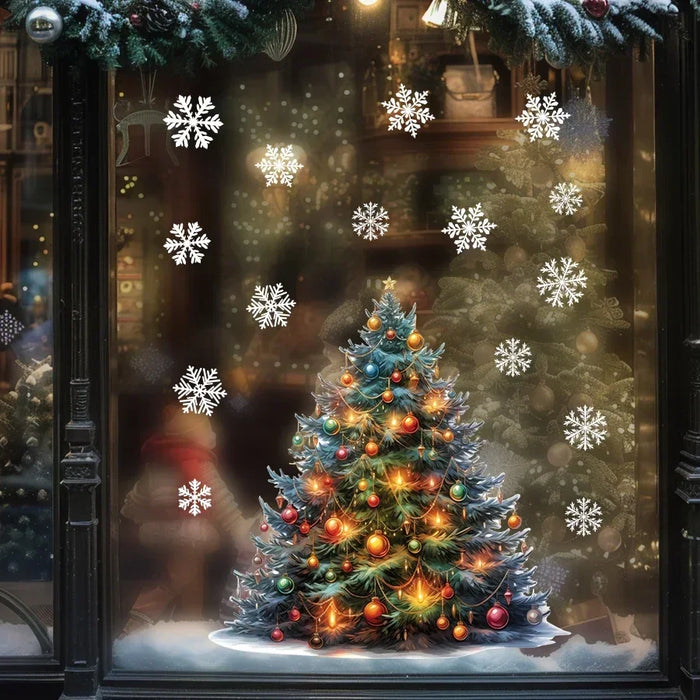 Christmas Tree Snowflake Wall Stickers For Kids Room Decor