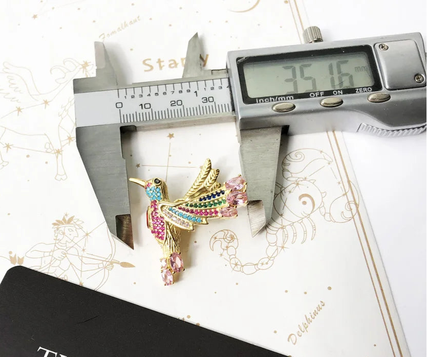 925 Sterling Silver Colourful Hummingbird Pendant Summer Jewelry For Women