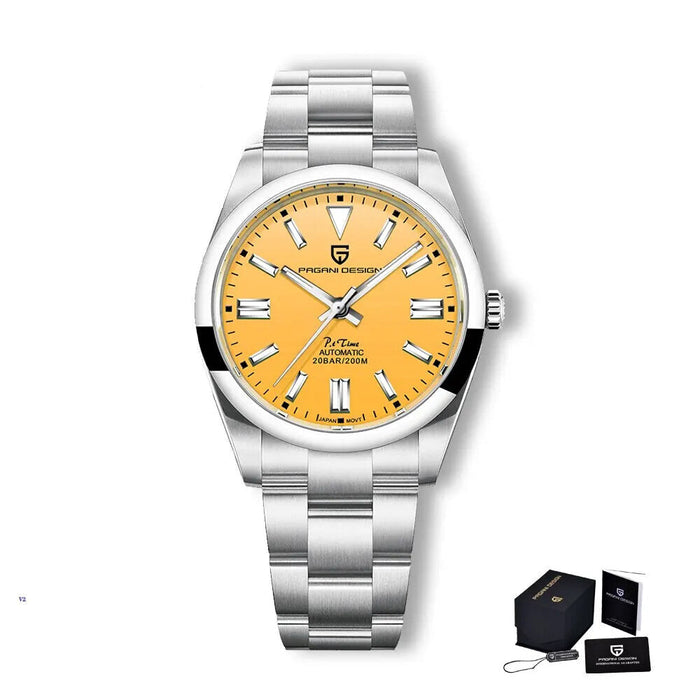 Pagani 39mm Mens Mechanical Watch Sapphire Stainless Steel 20bar