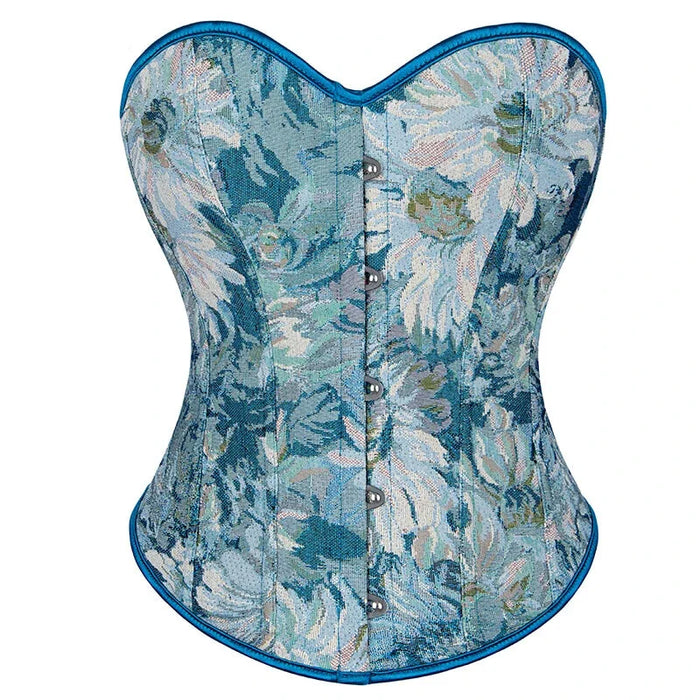 Floral Lace Overbust Corset Plus Size S-6Xl Boned Renaissance Top