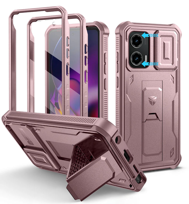 For Motorola Moto G Stylus 5G 2024 Kickstand Full Body Heavy Duty Shockproof Case With Camera Case & Built-In Screen Protector