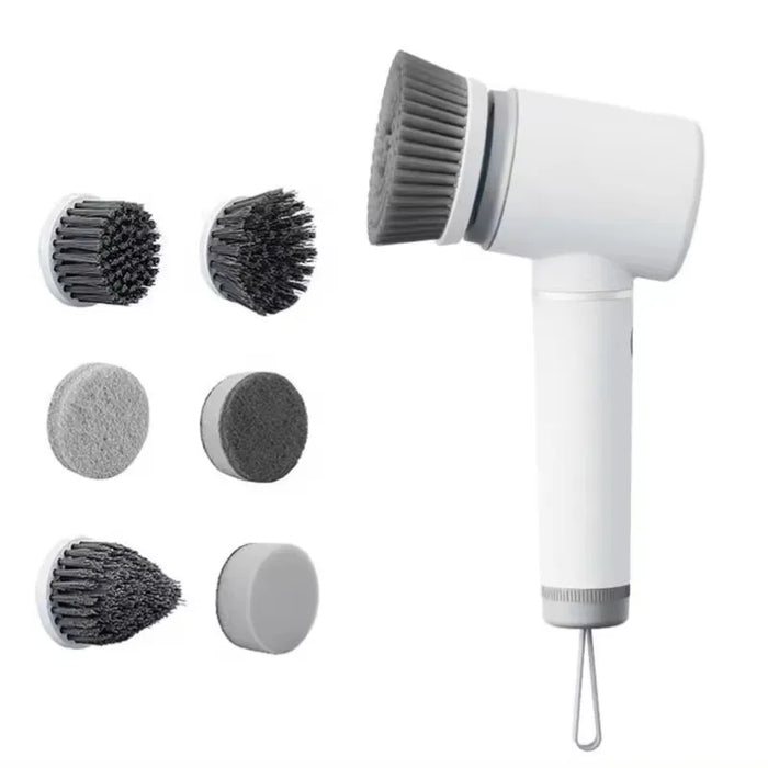 Rechargeable Electric Spin Scrubber With 6 Brush Heads For Cleaning Bathrooms Kitchens And Floors