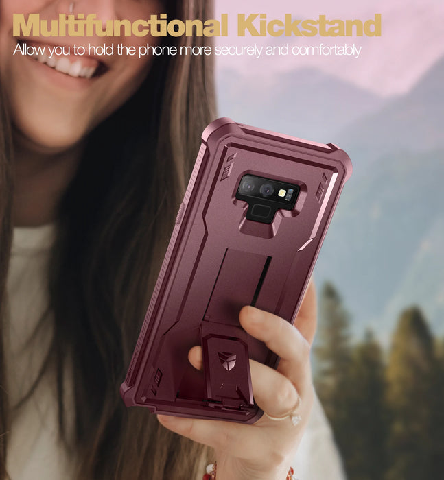 For Samsung Galaxy Note 9 Shockproof Holder Shell Armor Rugged Military Bracket Case With Built-In Screen Protector