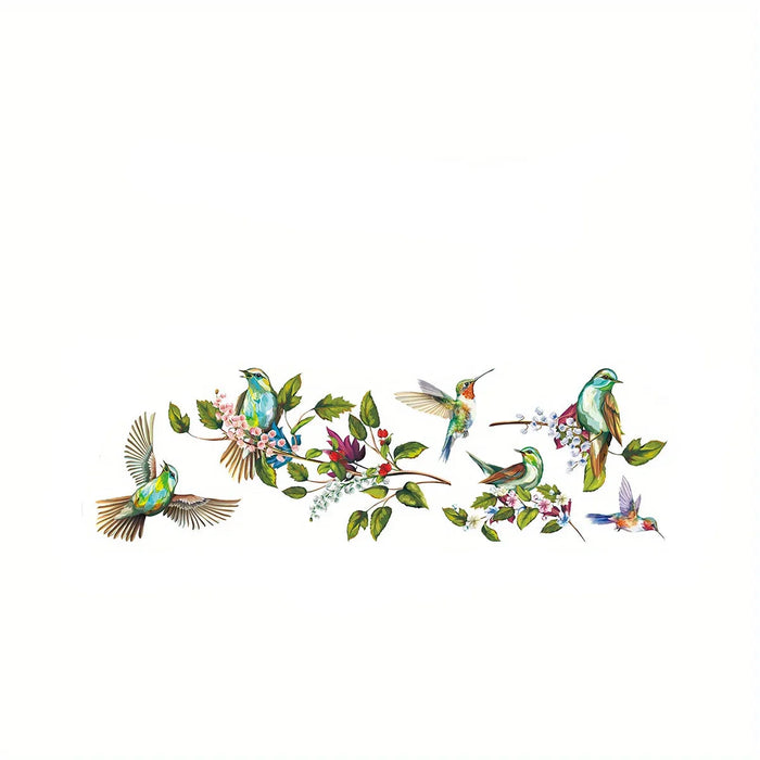 Watercolour Bird Branch Window Stickers For Home Decor