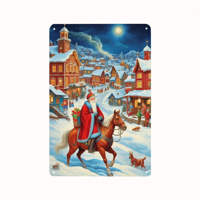 Seasonal Tin Wall Art Festive Hanging Decor