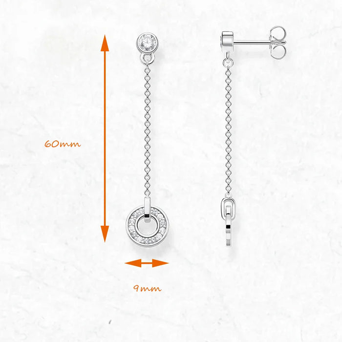 925 Sterling Silver Round Circle Earrings For Women Lucky