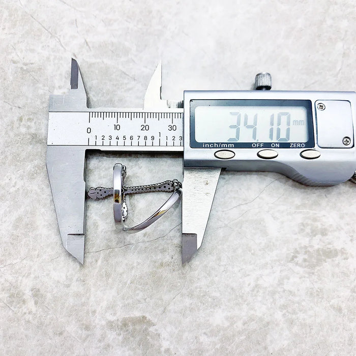 925 Sterling Silver Victorian Black Stones Ring