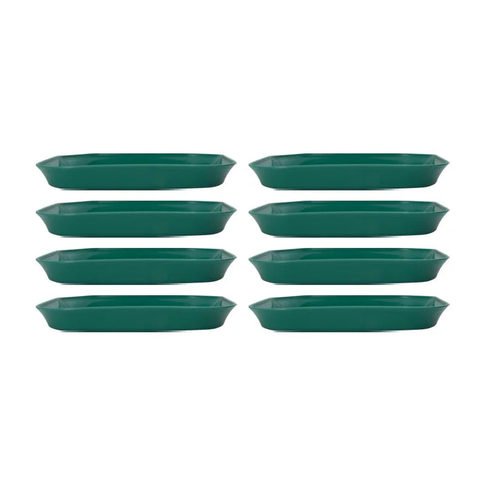 4 / 8 / 12 Piece Reusable Dark Green Snack Plates Perfect For Home Picnics And Camping