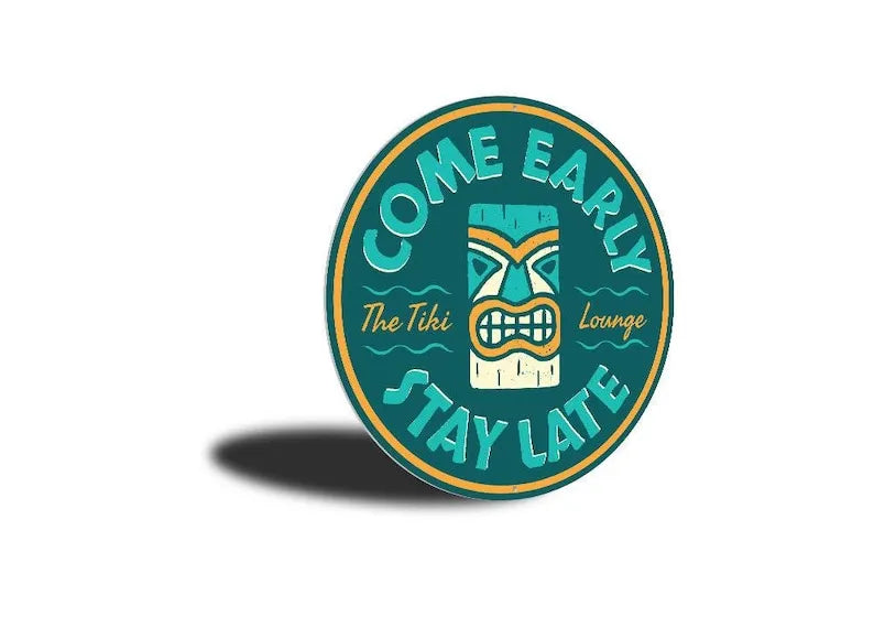 Beach Tiki Show Sign Metal Decor