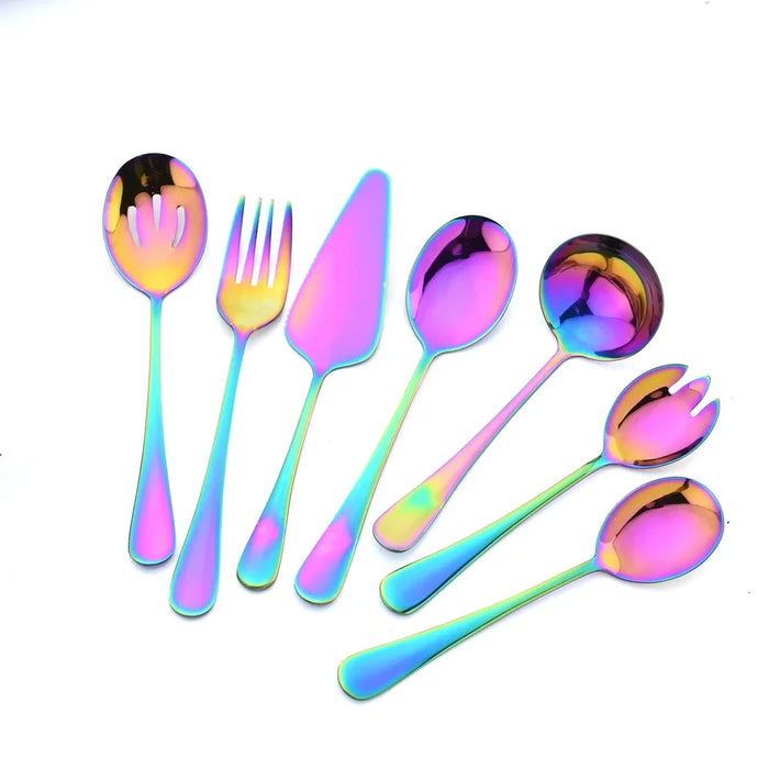 7 Piece Stainless Steel Cutlery Set For Dining And Serving