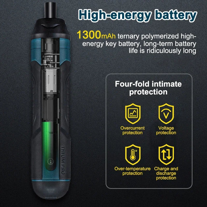 Compact Cordless Screwdriver Set 1300Mah Rechargeable Drill Bits For Household Repairs