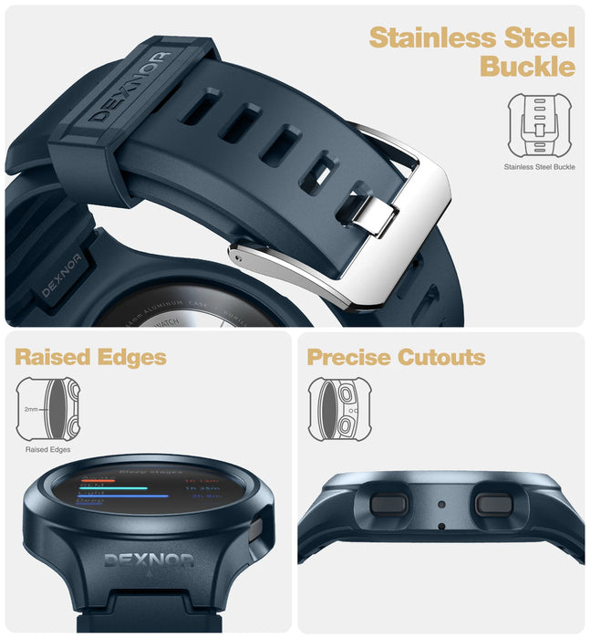 For Samsung Galaxy Watch 4 5 Band With 44Mm Case Rugged Military Grade Shockproof Uni-Body Design Case