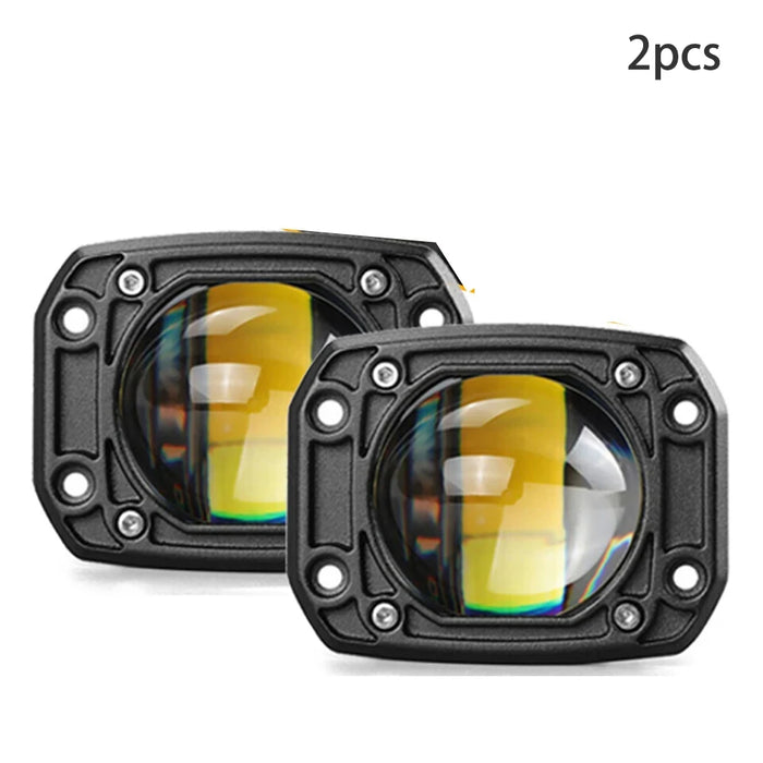 Off Road 4X4 12V 24V Led Work Light 6000K White 3500K Yellow Fog Lights Flush Mount 8D Lens Jeep Truck Compatible