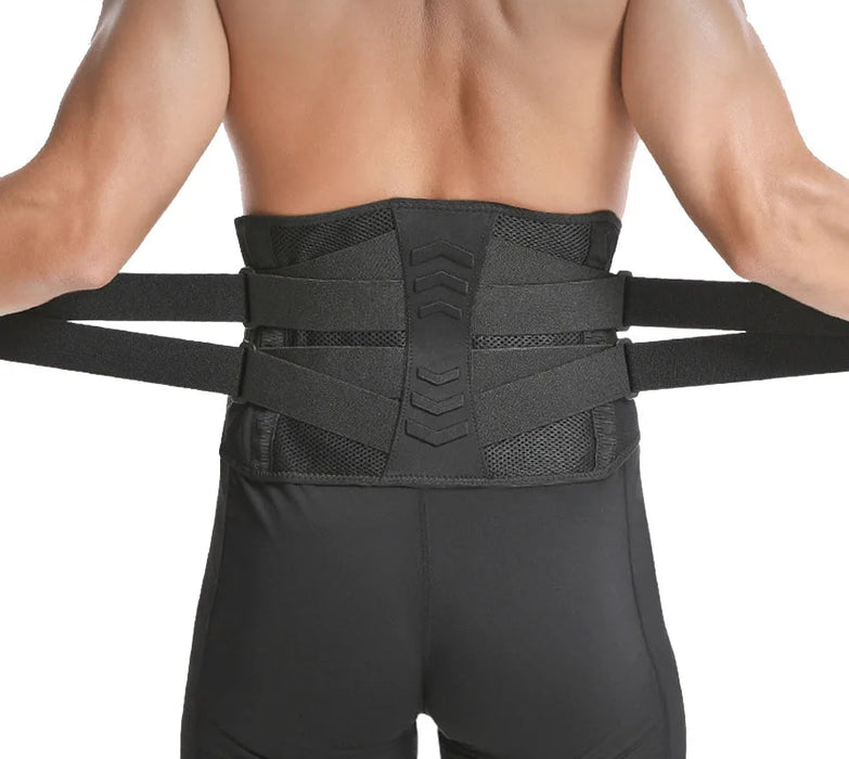 Adjustable Back Brace For Lower Back Pain Relief Dual Straps Lumbar Support Belt