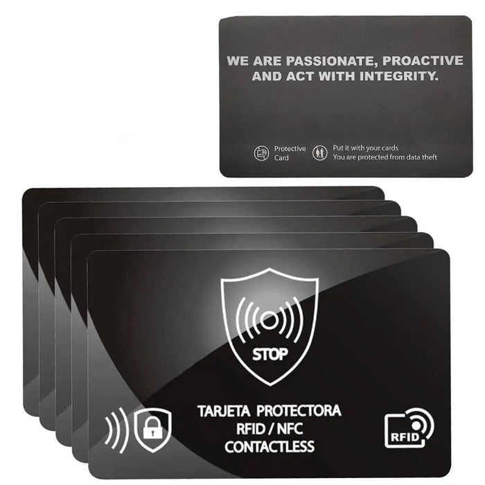 5Pcs Rfid Blocking Cards Contactless Nfc Debit Credit Card Passport Protector Blocker Badge Signal Isolation For Passport Case