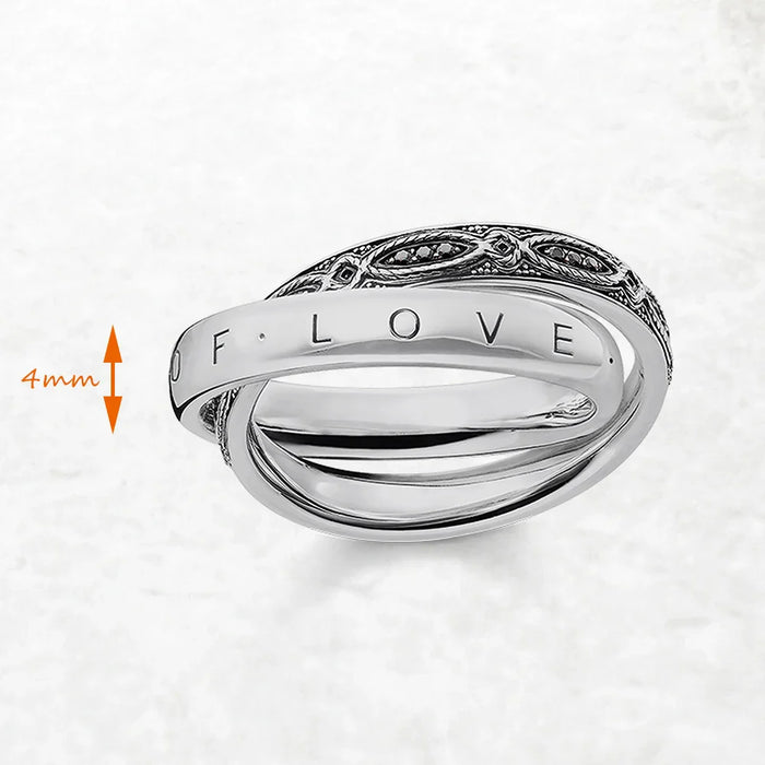 925 Sterling Silver Vintage Infinity Love Ring