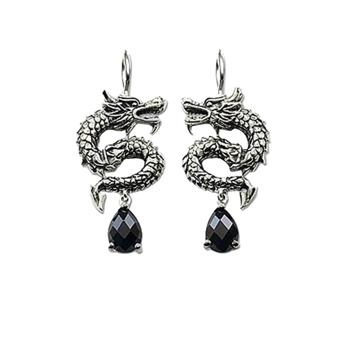 925 Sterling Silver Dragon Drop Earrings Ethnic Fine Jewelry For Women And Men