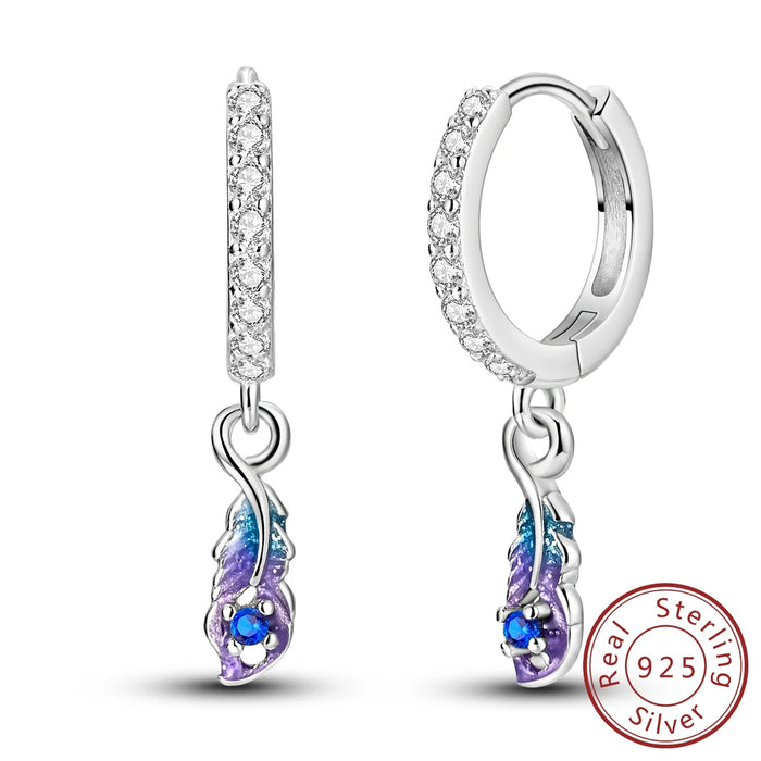 925 Sterling Silver Love Hoop Earrings For Women Simple & Stylish