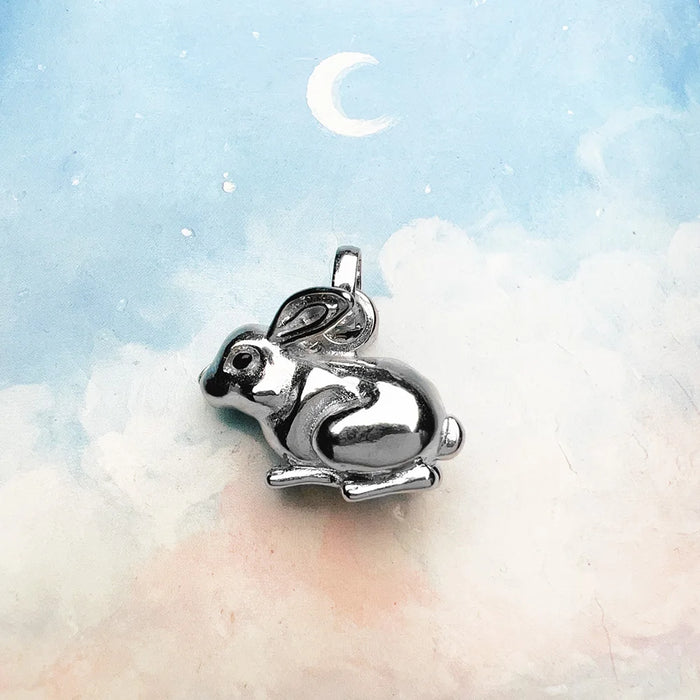 925 Sterling Silver Spring Rabbit Pendant Cute Accessory For Women