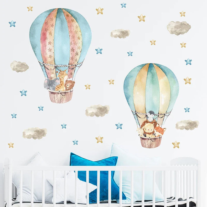 Whimsical Hot Air Balloon Wall Decals For Kids Room