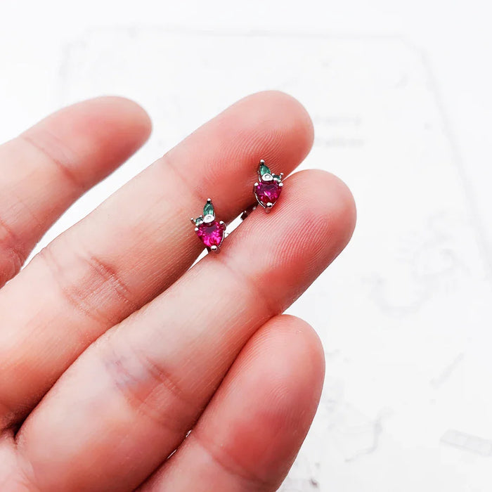 925 Sterling Silver Strawberry Stud Earrings 2022 Summer Gift