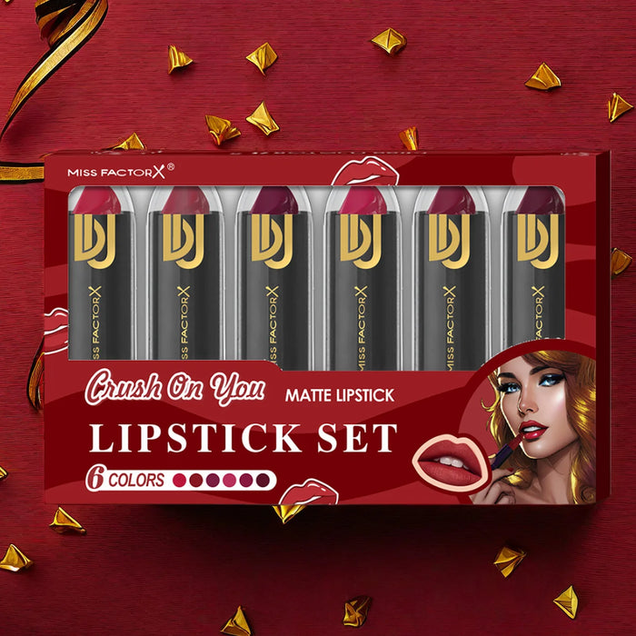 6 Piece Mushroom Lipstick Set - Long Lasting Moisturizing Matte & Waterproof