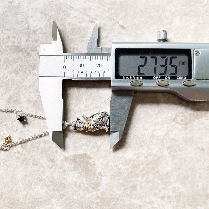 925 Sterling Silver Magic Cat Pendant Necklace Fashion Jewelry For Women