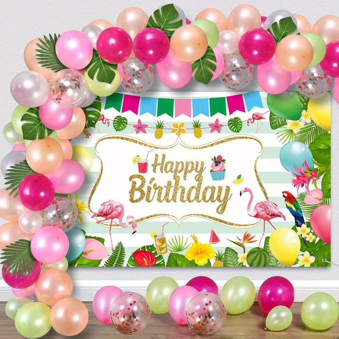 113 Pcs Hawaiian Themed Balloon Set Suitable For Birthdays Swimming Pools And Beach Events Anniversaries Graduation Summer