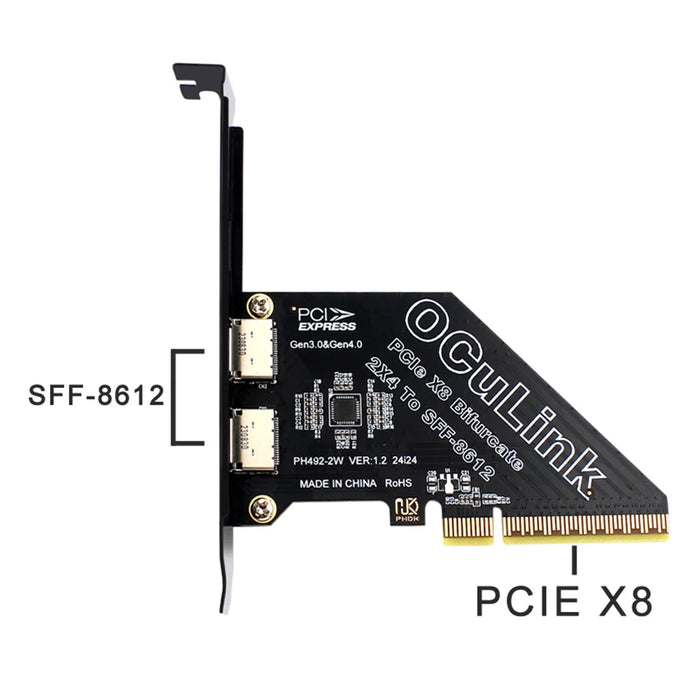 Pciex8 4.0 Oculink Pcie To Sff 8611 & 8612 Adapter Card Pci Express To Sff-8612 Expansion Card Adapter Convert Card For Windows