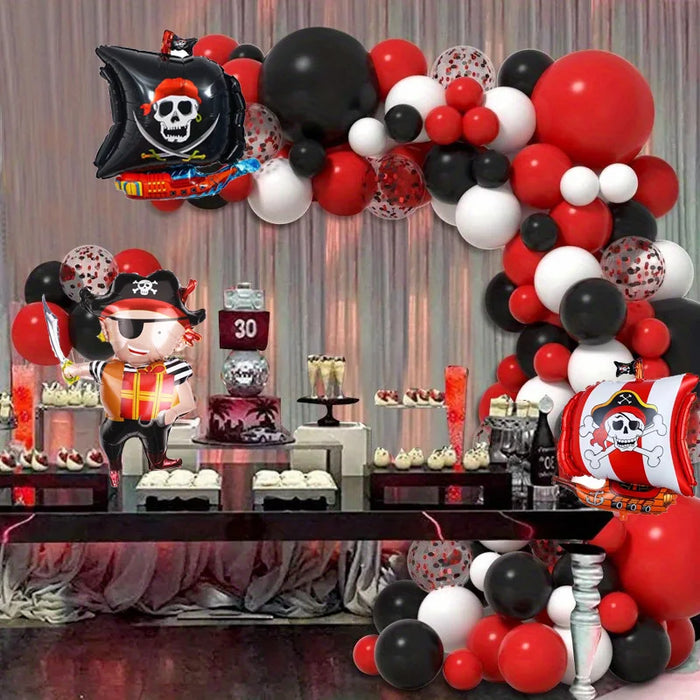 114Pcs Pirate-Themed Balloon Garland Set - Perfect For Birthday Parties Anniversary Celebrations And Pirate-Themed Events