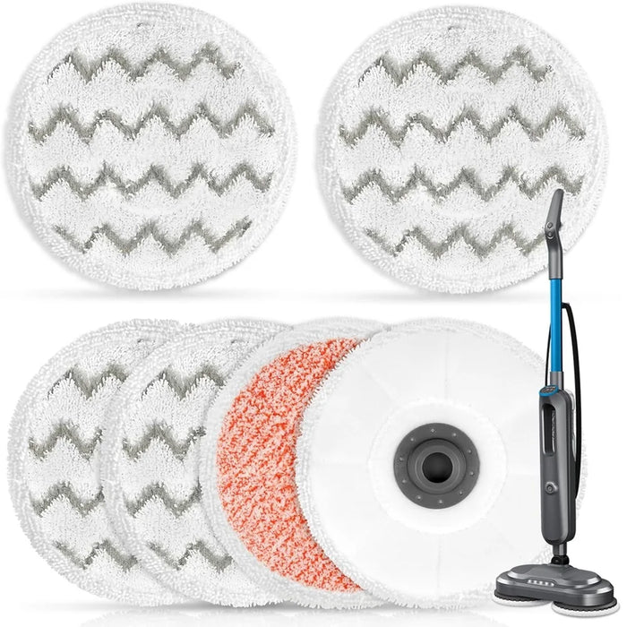 6 Pack 3897A Mop Pads For Bissell Spinwave Smartsteam Vacuum 3897A 4 Scrubby Pads + 2 Heavy Scrub Pads Parts# 1641112
