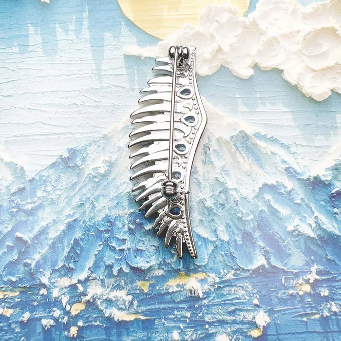 925 Sterling Silver Blue Phoenix Wing Brooch Trendy Gift For Women