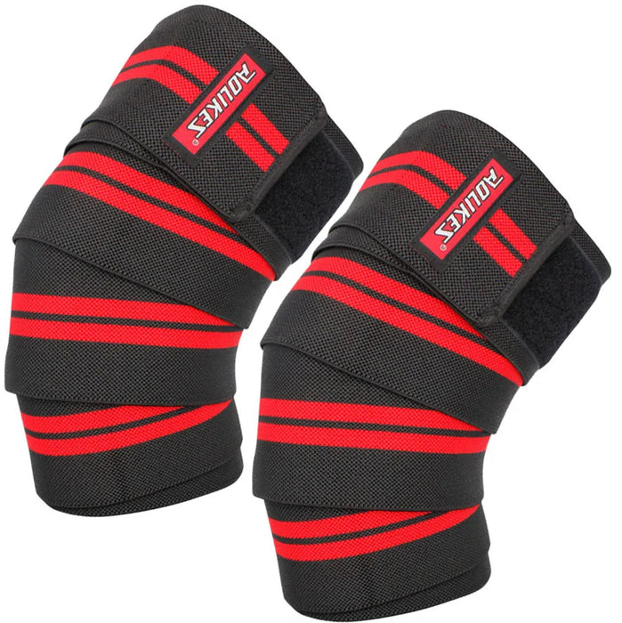 Pair of Powerlifting Knee Wraps With Strap Squat Weightlifting Leg Press Cross Training