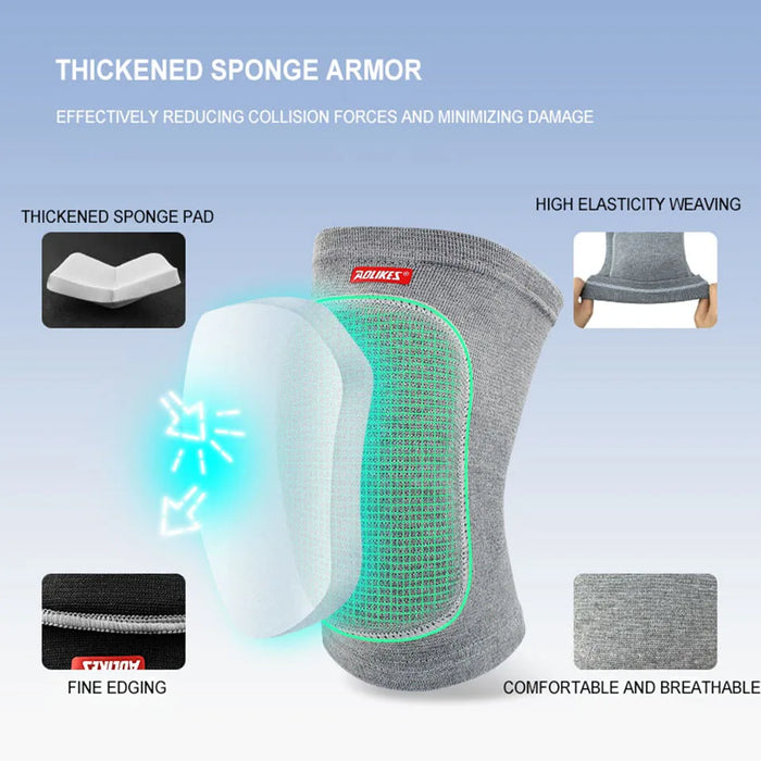Pair of Sports Compression Knee Pads Elastic Support For Dancing Roller Volleyball
