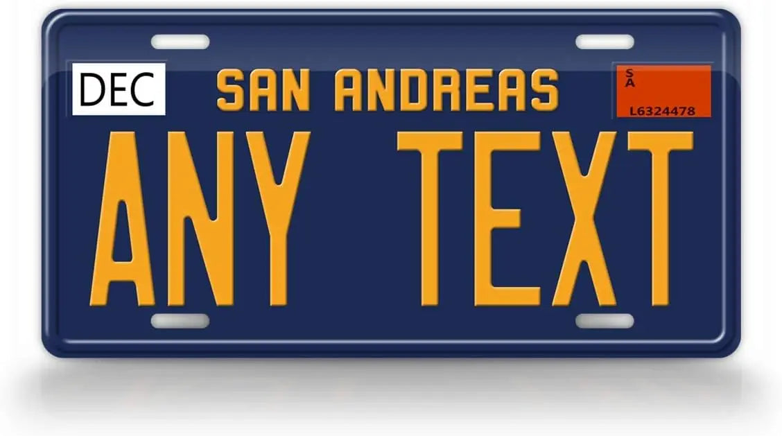 Customizable Gta V San Andreas Tin Sign Personalized Novelty Auto Tag