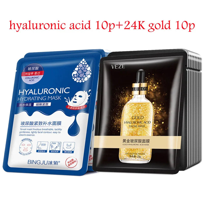 20 Hyaluronic Acid Collagen Face Masks Moisturizing Firming Hydrating