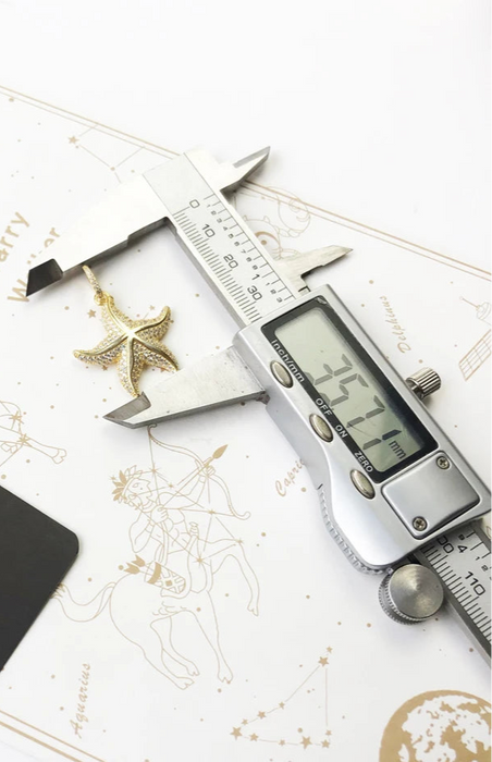 925 Sterling Silver Romantic Golden Oceanstar Spring Pendant Deep Sea Gift For Her