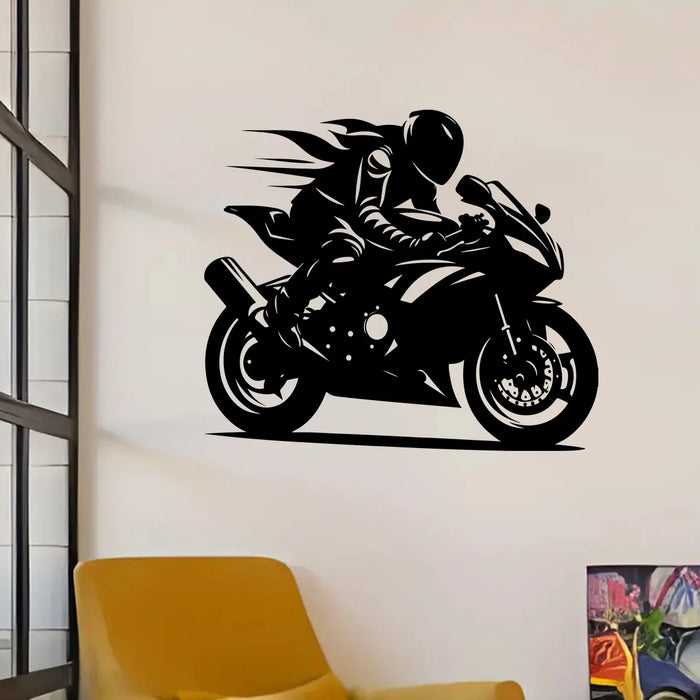 Motorcycle Rider Silhouette Wall Stickers For Room Decor