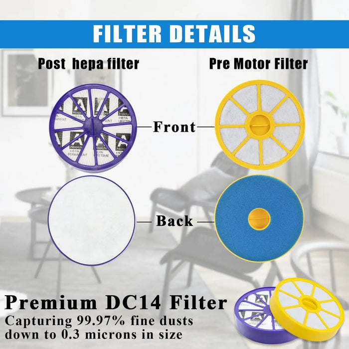 Hepa Filter Set For Dyson Vacuum Cleaners