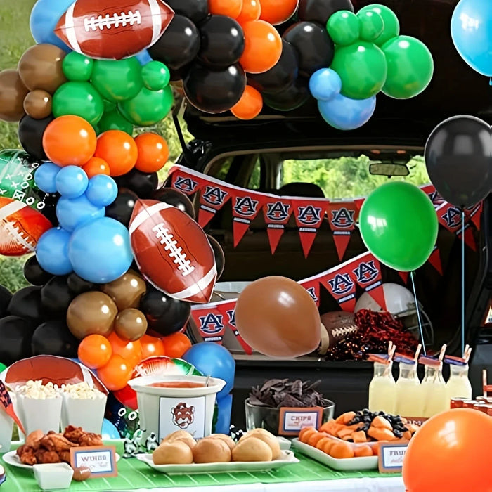 120Pcs Rugby Balloon Wreath Arch Kit Sports Themed Party Birthday Celebration Decor Upholstery Decorating Supplies