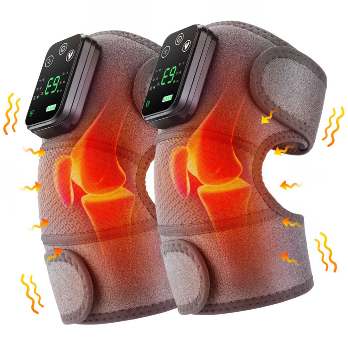 3 In 1 Heated Knee Massager For Joint Pain Relief Rechargeable Vibration Arthritis Support