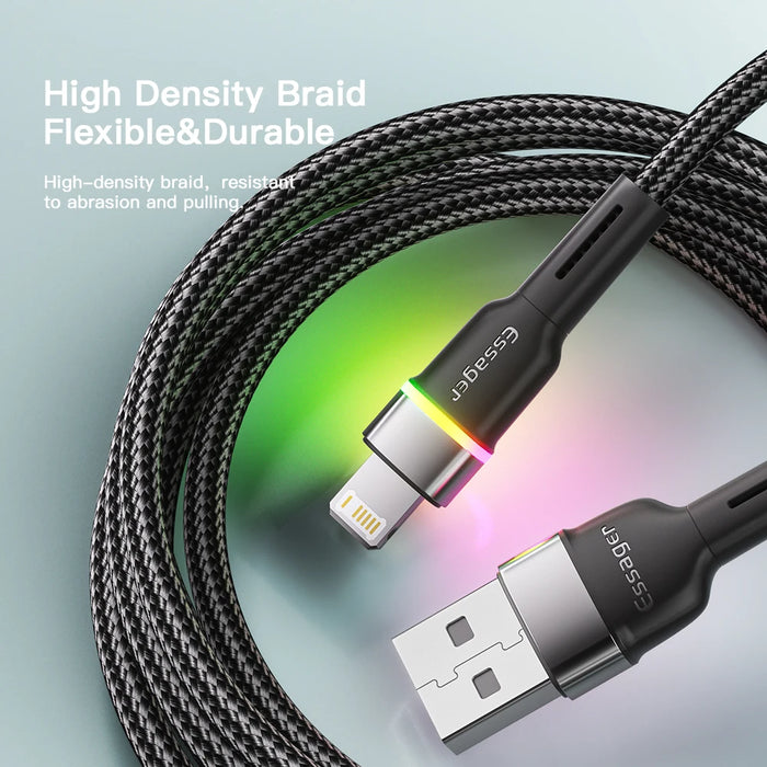 Led Usb Cable For Iphone Cable 14 13 12 11 Pro Xs Max X Xr Fast Charging Mobile Phone Data Cable For Ipad Data Cord Wire