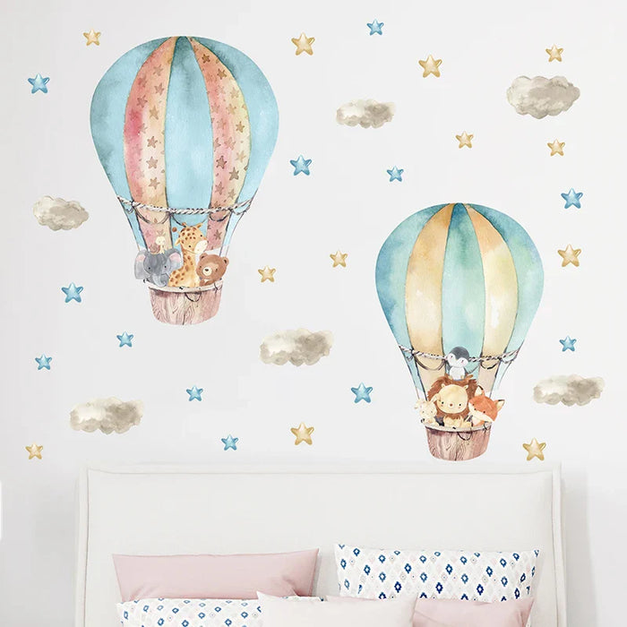 Whimsical Hot Air Balloon Wall Decals For Kids Room