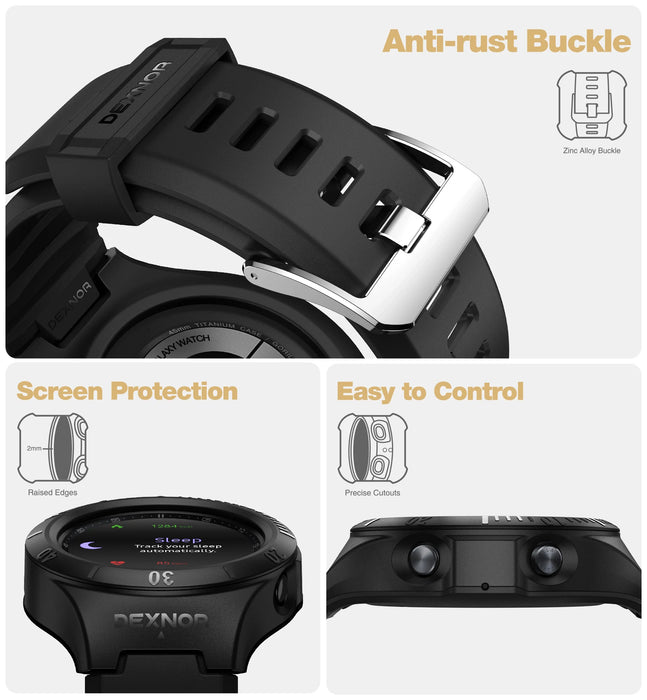 For Samsung Galaxy Watch 3 45Mm 2020 Rugged Military Grade Shockproof Sports Business Case With Strap Bands