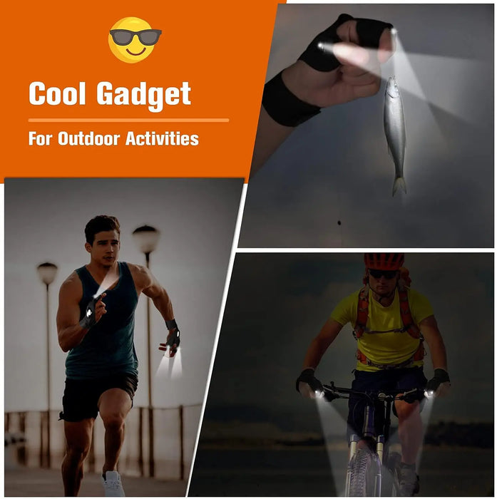Waterproof Led Half Finger Gloves For Outdoor Activities