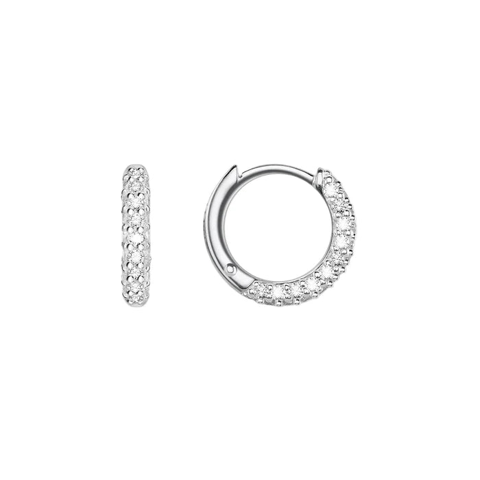 925 Sterling Silver Mini Hinged Hoops Earrings Set Glam Fine Jewelry For Women