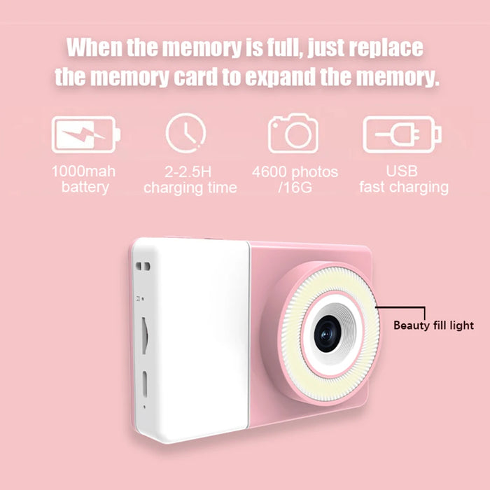 D6 Digital Camera Hd 1080P High-Definition Camera With Fill Light 48Mp Retro Ccd Camera 16 X Zoom Photography Selfie Camera