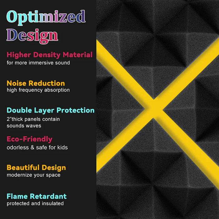 12 Pieces Soundproof Wall Panels For Ktv Room Studio Acoustic Foam Treatment